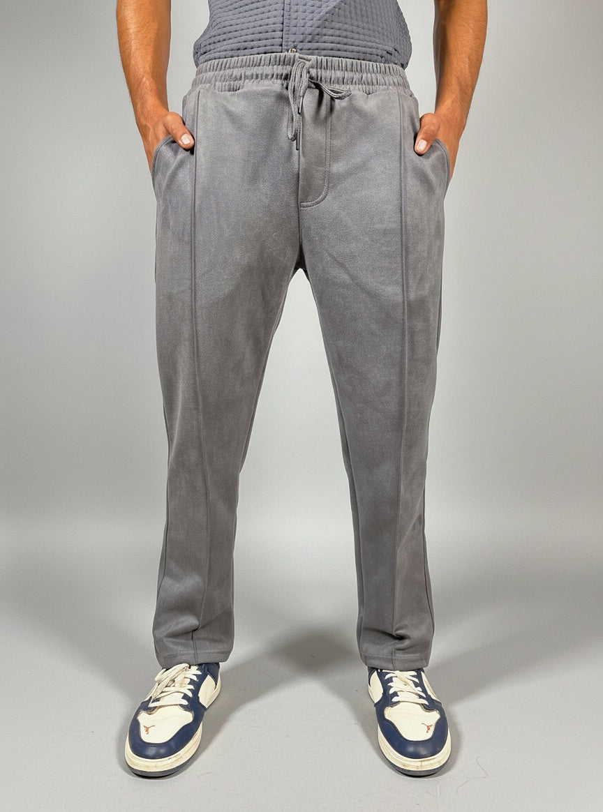 Modern Panelled suede Trouser (Gray)