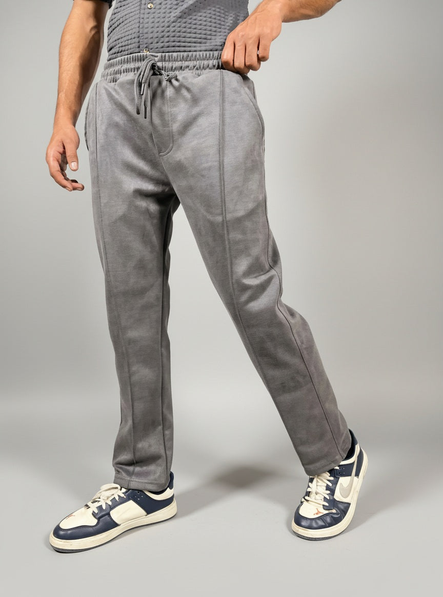 Modern Panelled suede Trouser (Gray)