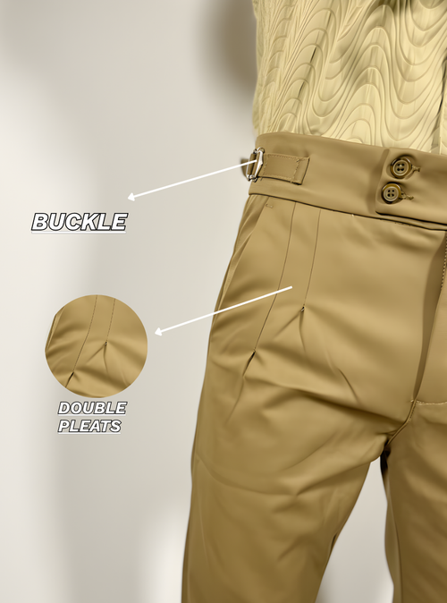 Classic Gurkha Pants with waist adjusters (Light Brown)