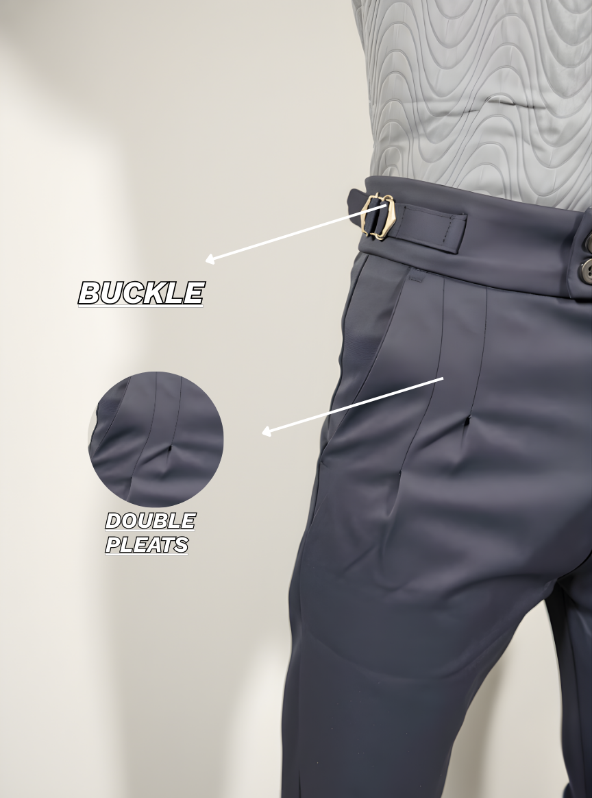 Classic Gurkha Pants with waist adjusters (Navy Blue)