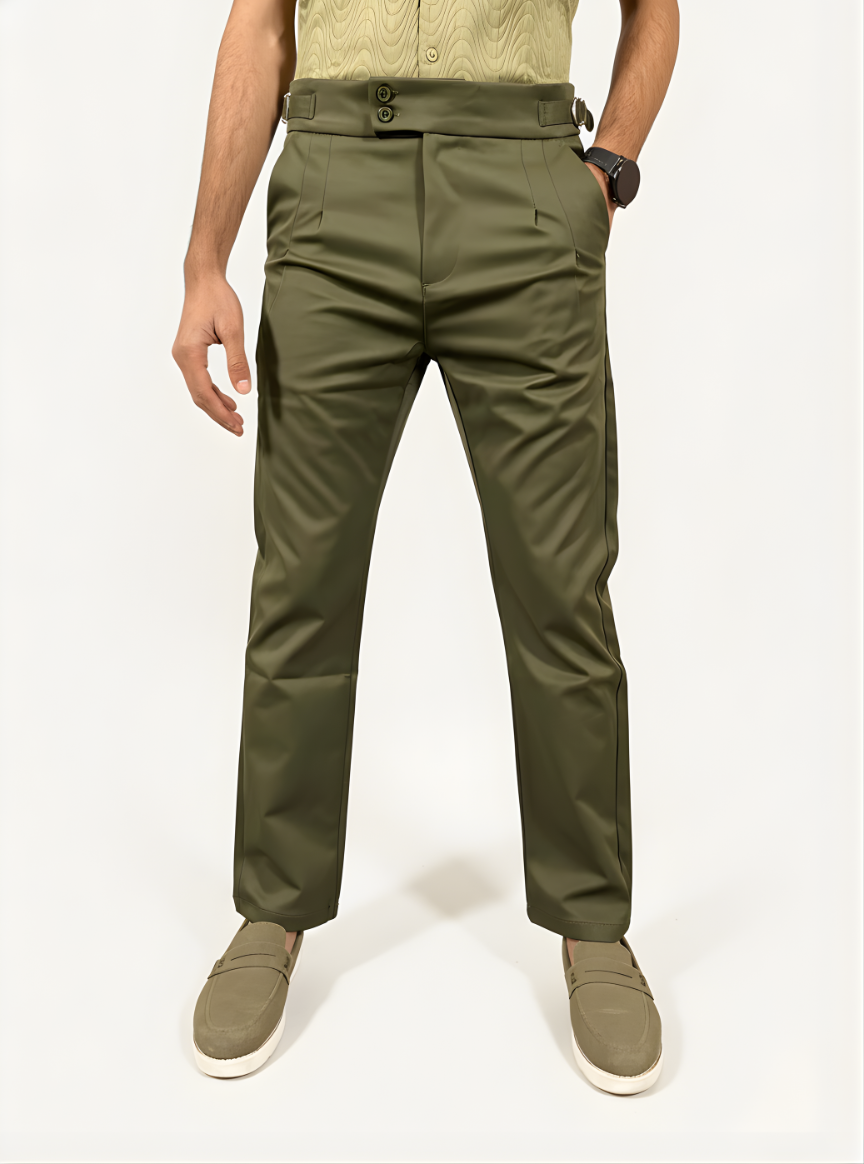 Classic Gurkha Pants with waist adjusters (Dark Green)