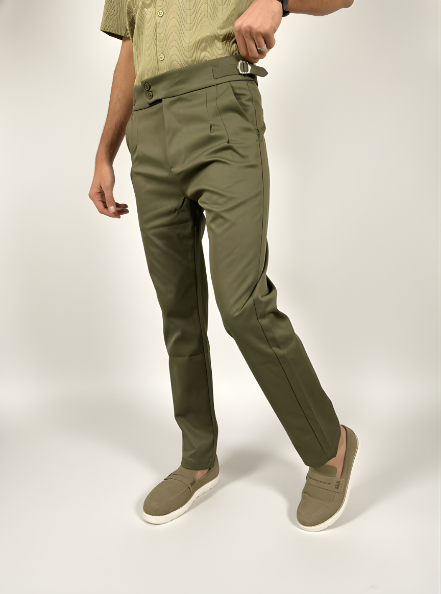 Classic Gurkha Pants with waist adjusters (Dark Green)