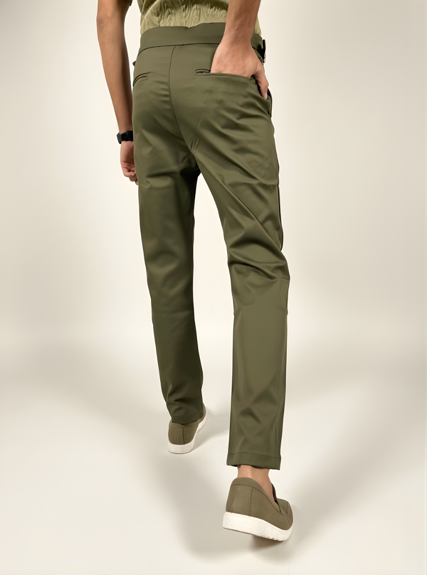 Classic Gurkha Pants with waist adjusters (Dark Green)