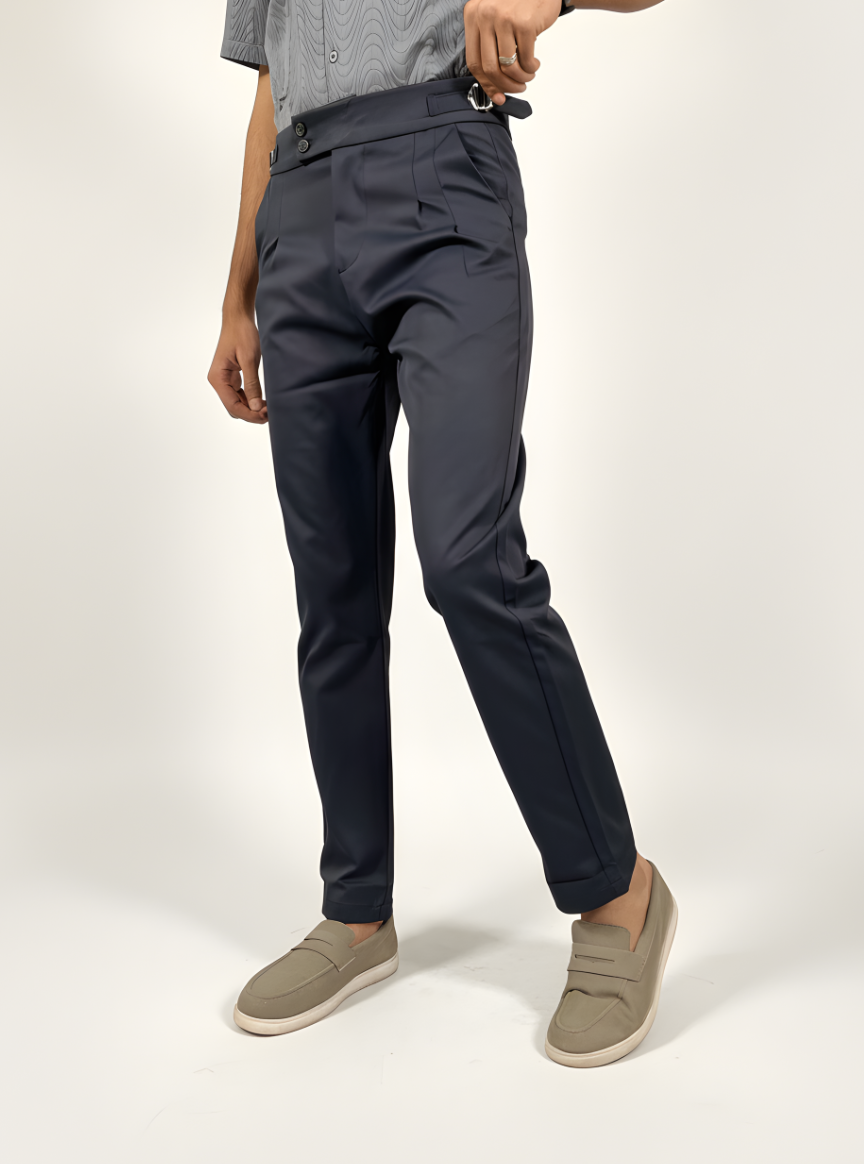 Classic Gurkha Pants with waist adjusters (Navy Blue)